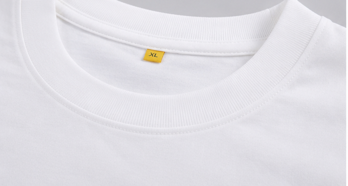 Monochrome White Heavyweight Tee Collar Detail