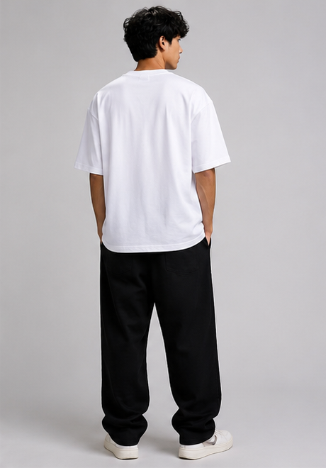 Monochrome White Heavyweight Tee Full Back View