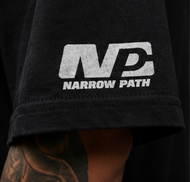 Red Moon Heavyweight Tee Sleeve Logo Detail