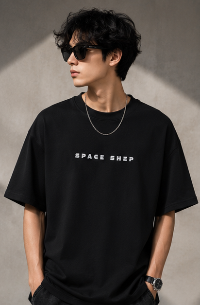 Space Ship Heavyweight Tee Front View