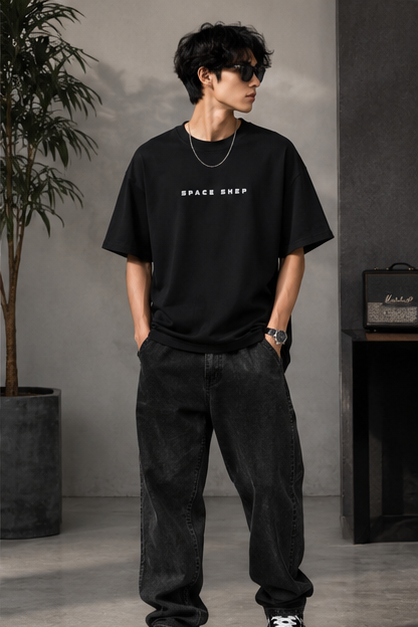 Space Ship Heavyweight Tee Model View