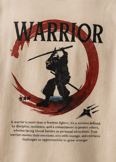 Warrior Heavyweight Tee Back Graphic Detail