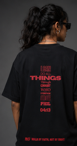 Women's Christ Cross Heavyweight Tee Back Print Detail