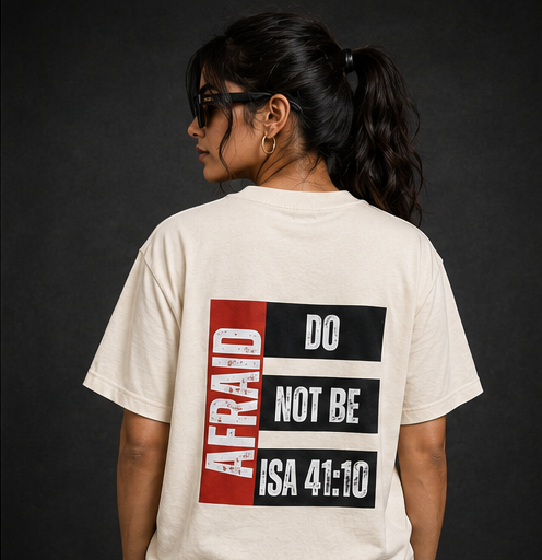 Women's Do Not Be Afraid Heavyweight Tee Back View