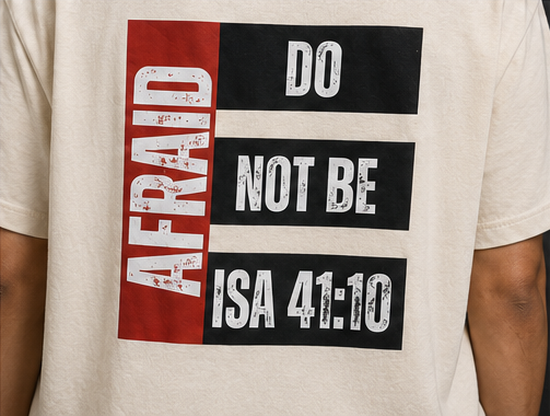 Women's Do Not Be Afraid Heavyweight Tee Back Graphic Detail