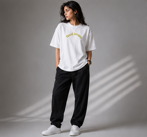 Women's Floral Dreams Heavyweight Tee Model View