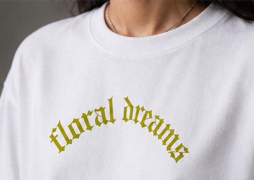 Women's Floral Dreams Heavyweight Tee Collar Detail View 2