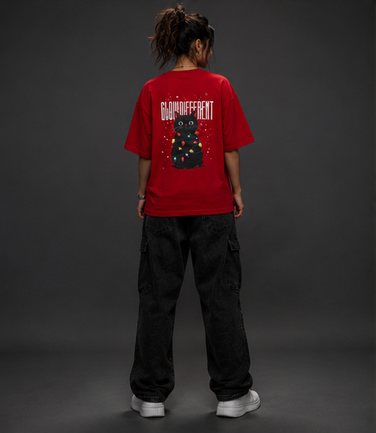 Women's Glow Different Heavyweight Tee Model Back View