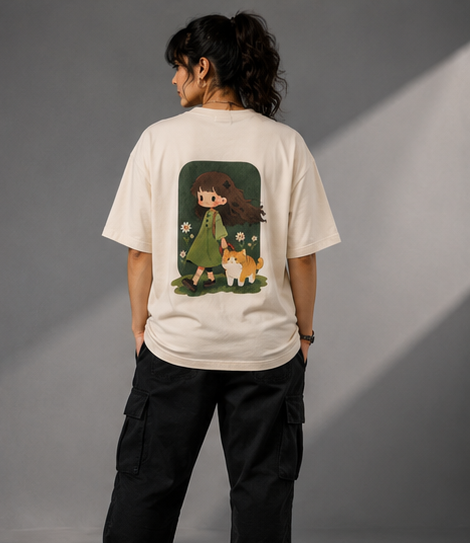 Women's Happiness Heavyweight Tee Model View