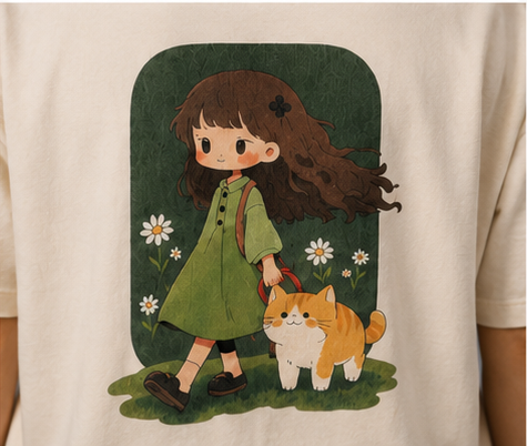 Women's Happiness Heavyweight Tee Back Print Close-up