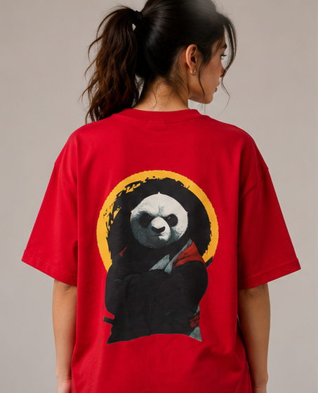 Women's Kung Fu Panda Heavyweight Tee Back View