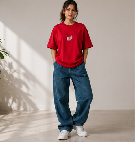 Women's Kung Fu Panda Heavyweight Tee Model Full View