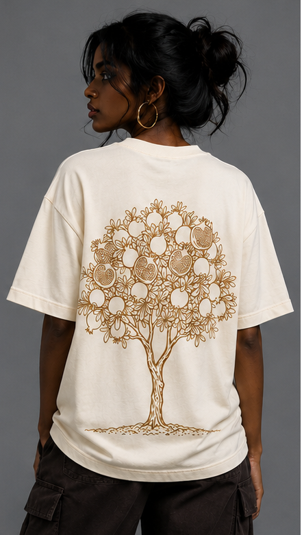 Women's Love Peace Patience Heavyweight Tee Back View