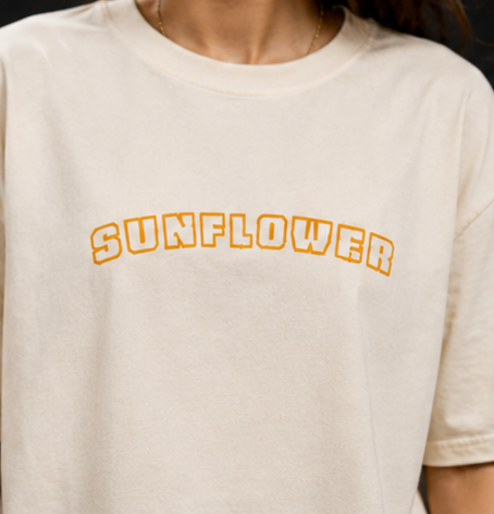 Women's Sunflower Heavyweight Tee Chest Detail