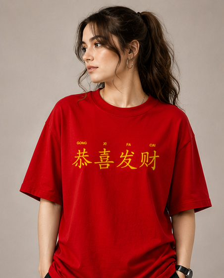 Women's Year of Dragon Heavyweight Tee Front View